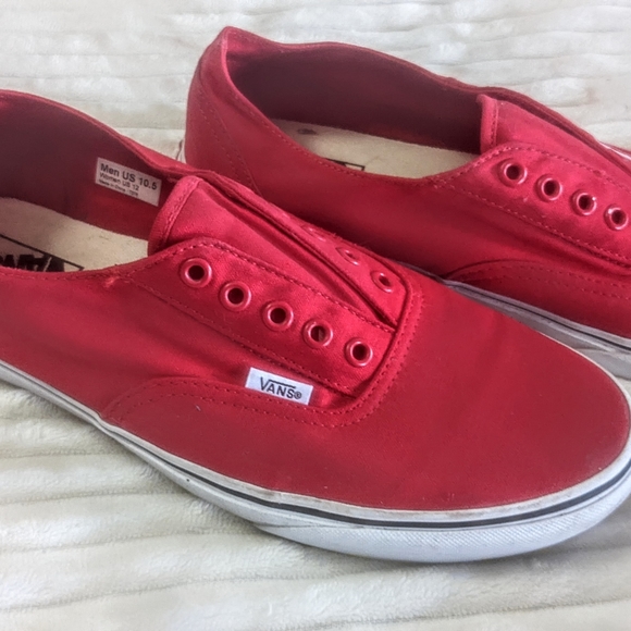 Men’s vans no lace red slip on’s size 10.5 - Picture 10 of 11